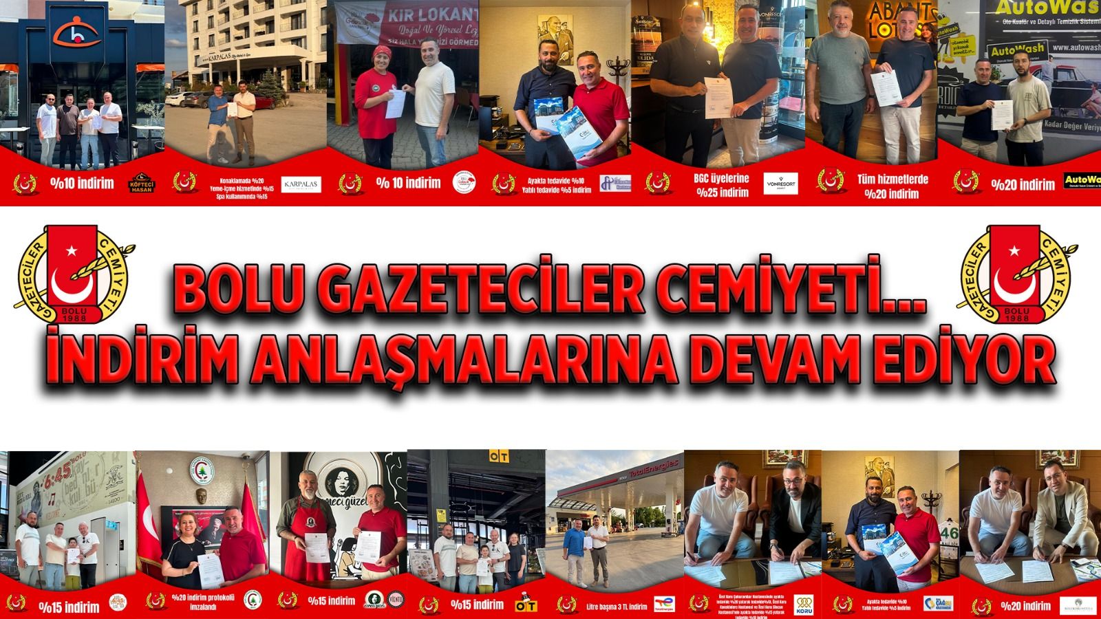 BOLU GAZETECİLER CEMİYETİ...İNDİRİM ANLAŞMALARINA DEVAM EDİYOR
